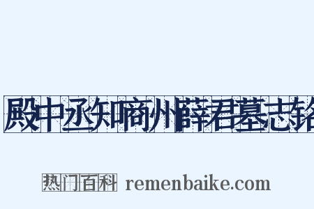殿中丞知商州薛君墓志铭是什么意思的图片